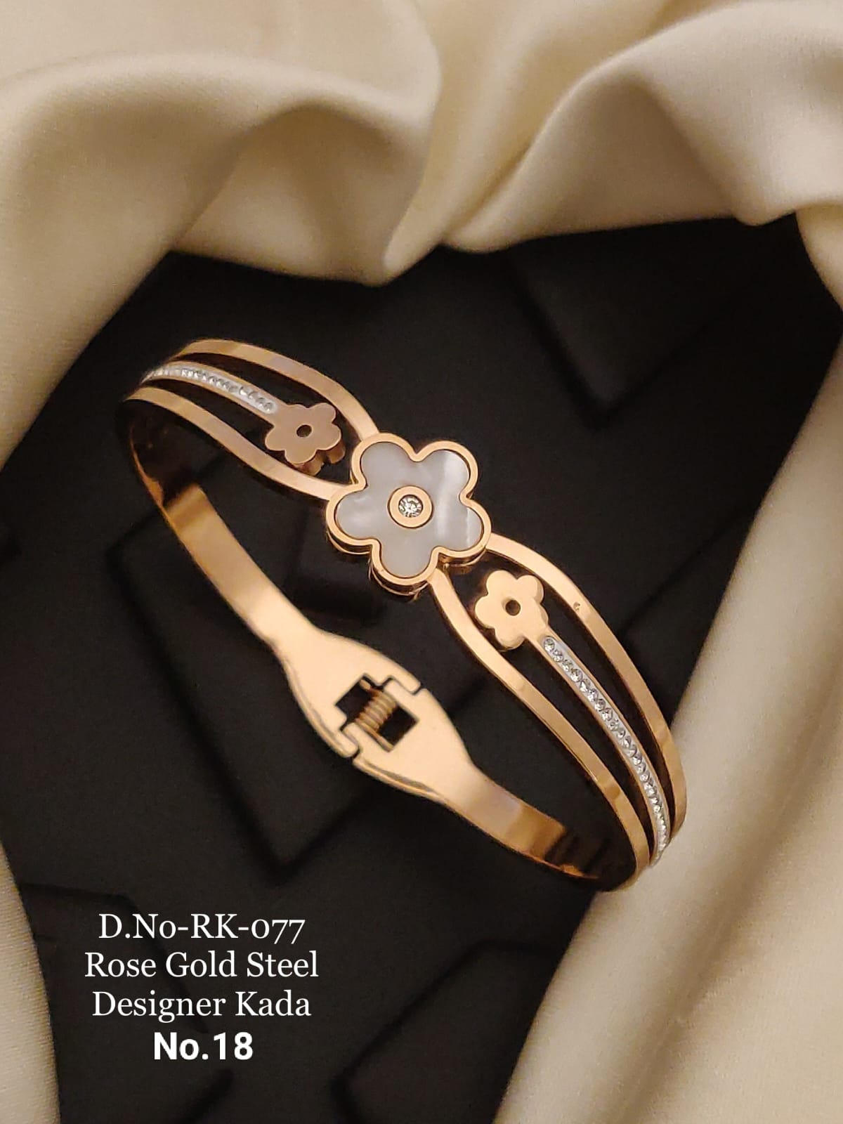 Rose Gold Free Size Steel Designer Breslet Kada Catalog
